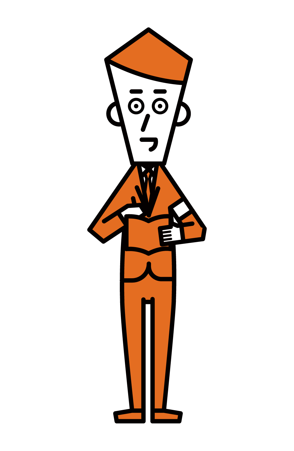Illustration of a newspaper reporter (male)