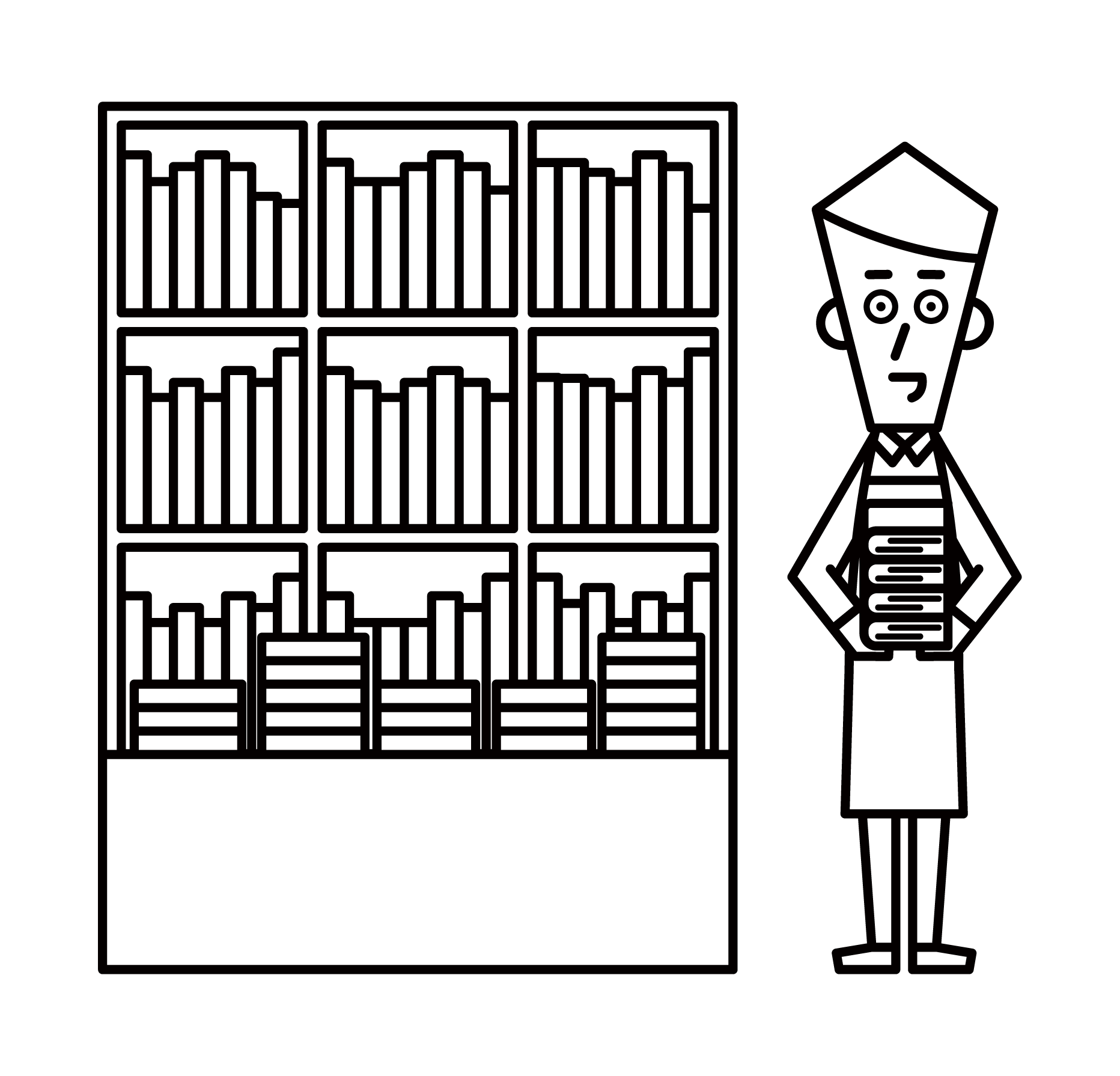 Illustration of a book clerk (male)