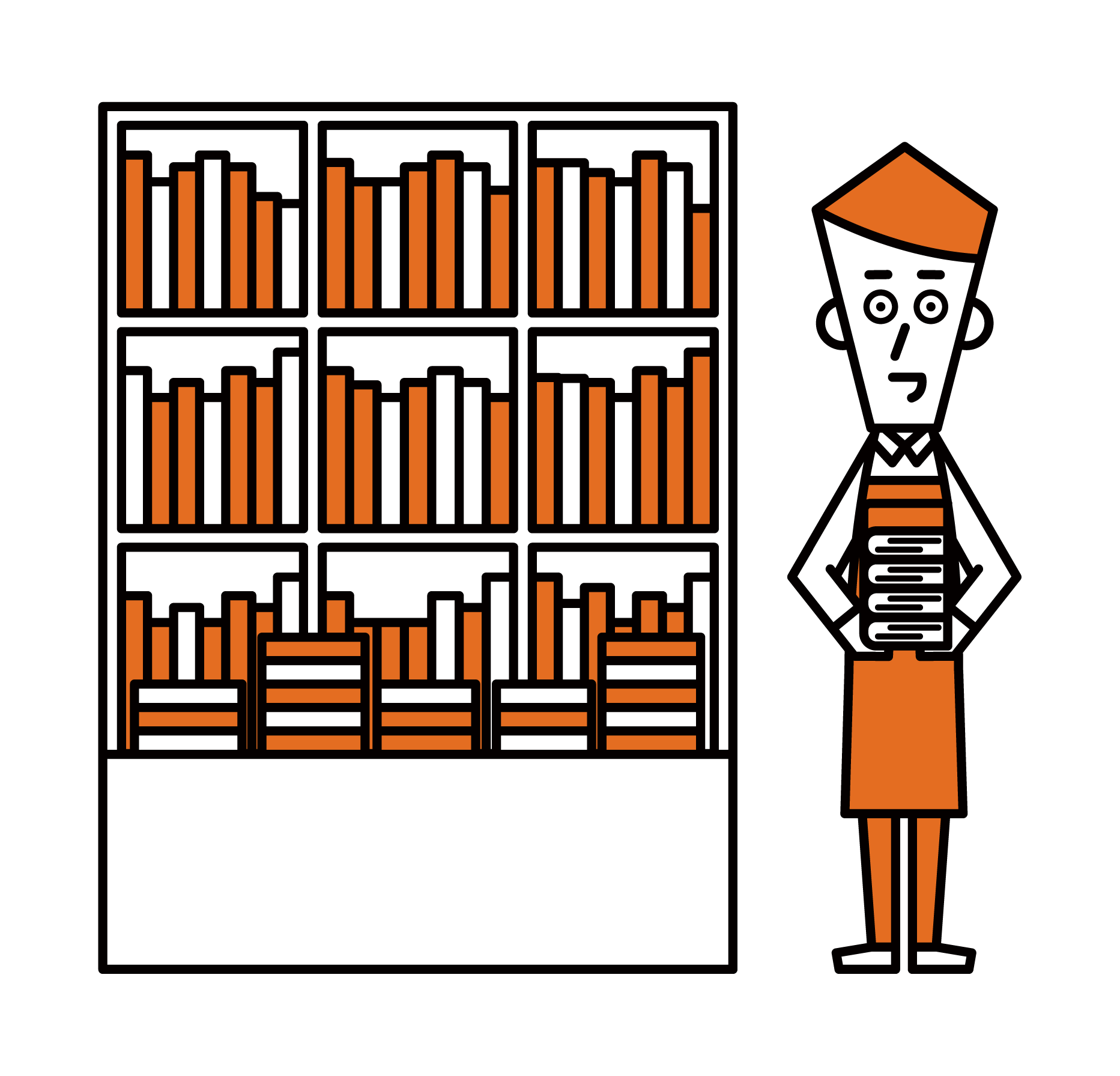 Illustration of a book clerk (male)
