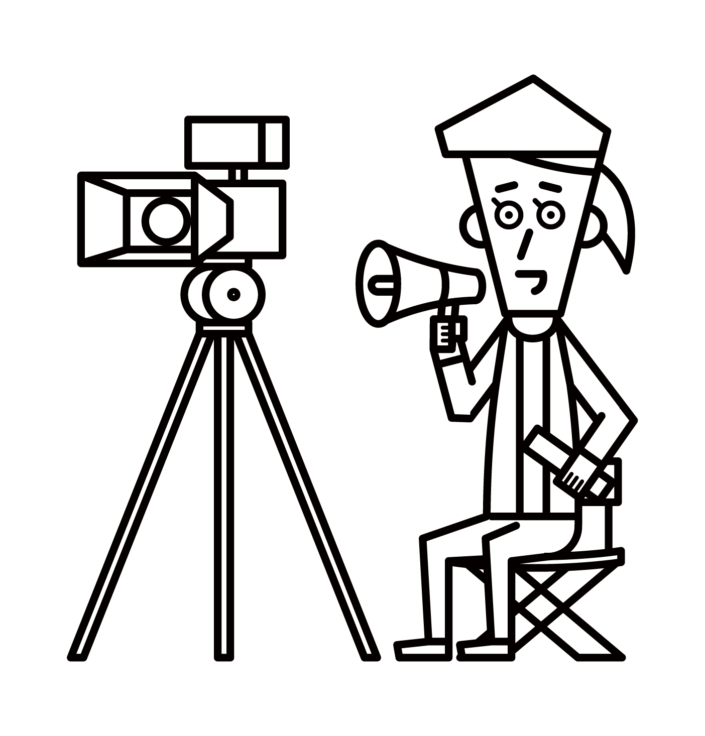 Illustration of a film director (female)