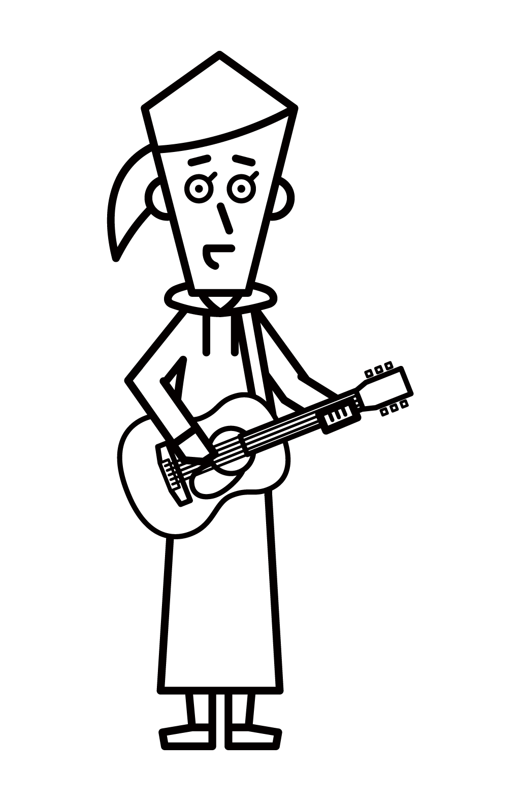 Illustration of a singer-songwriter (female)
