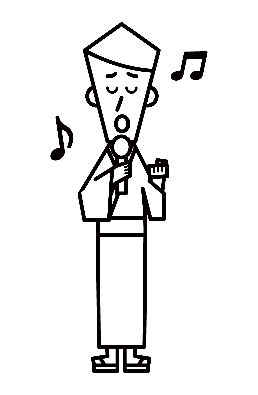 Illustration of enka singer (male)