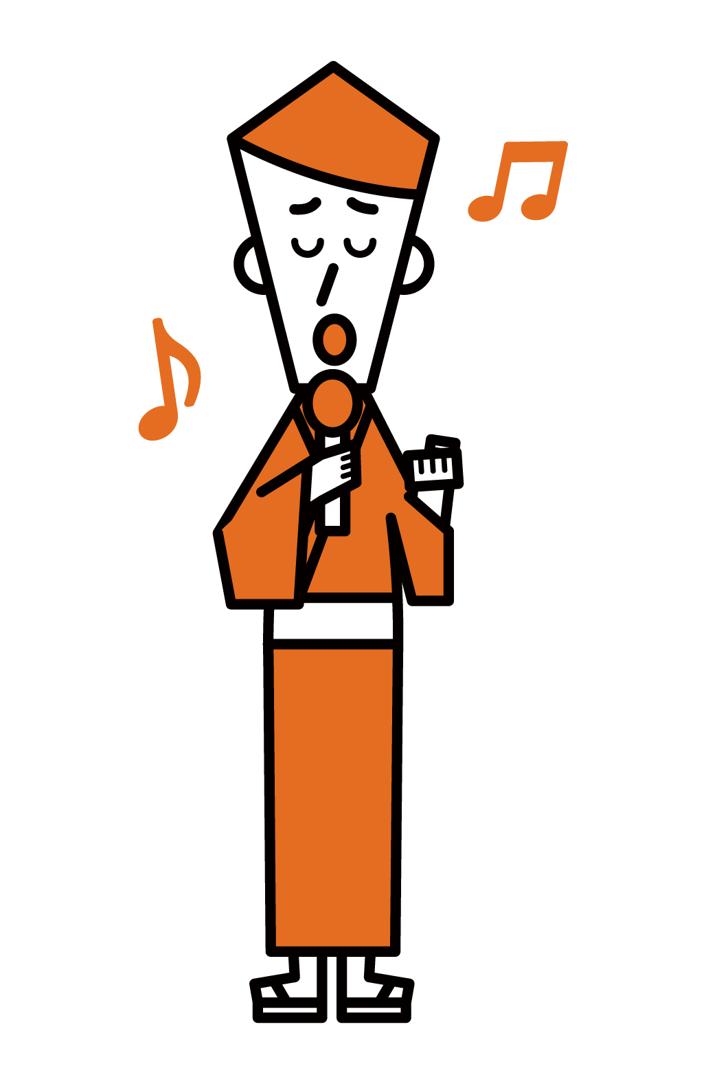 Illustration of enka singer (male)