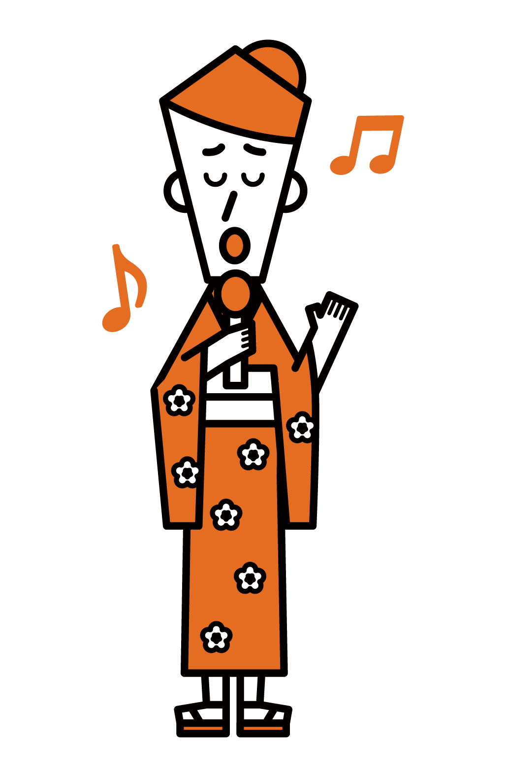 Illustration of enka singer (female)
