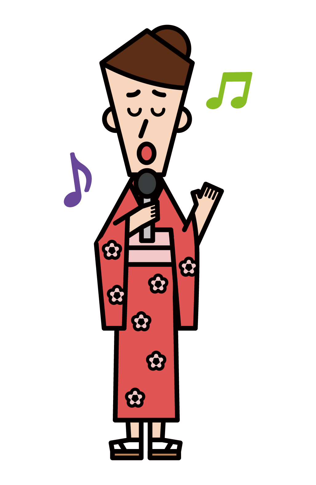 Illustration of enka singer (female)