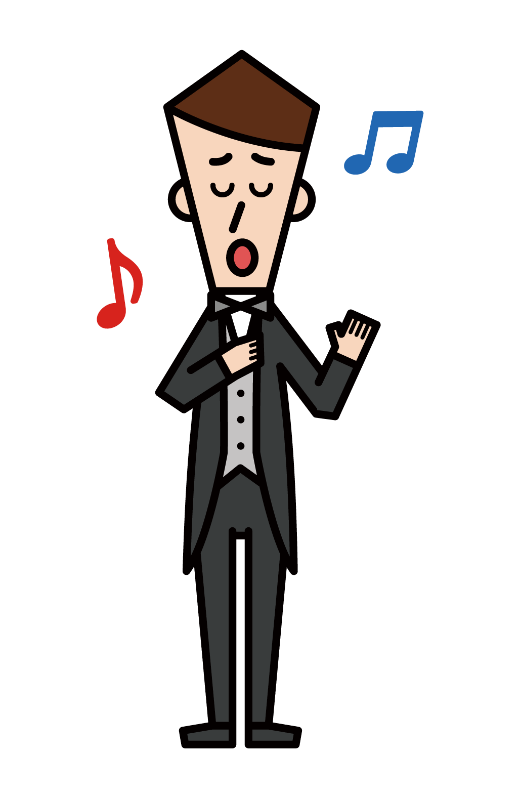 Illustration of an opera singer and vocalist (male)