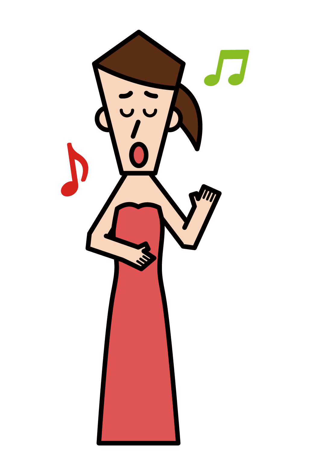 Illustration of an opera singer and vocalist (female)