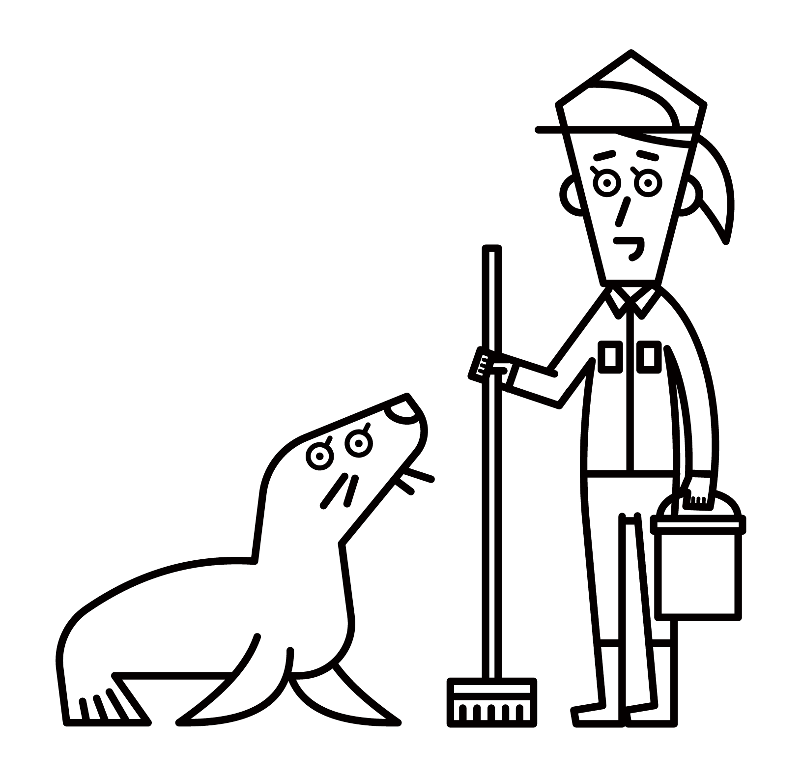 Illustration of an animal keeper (female)