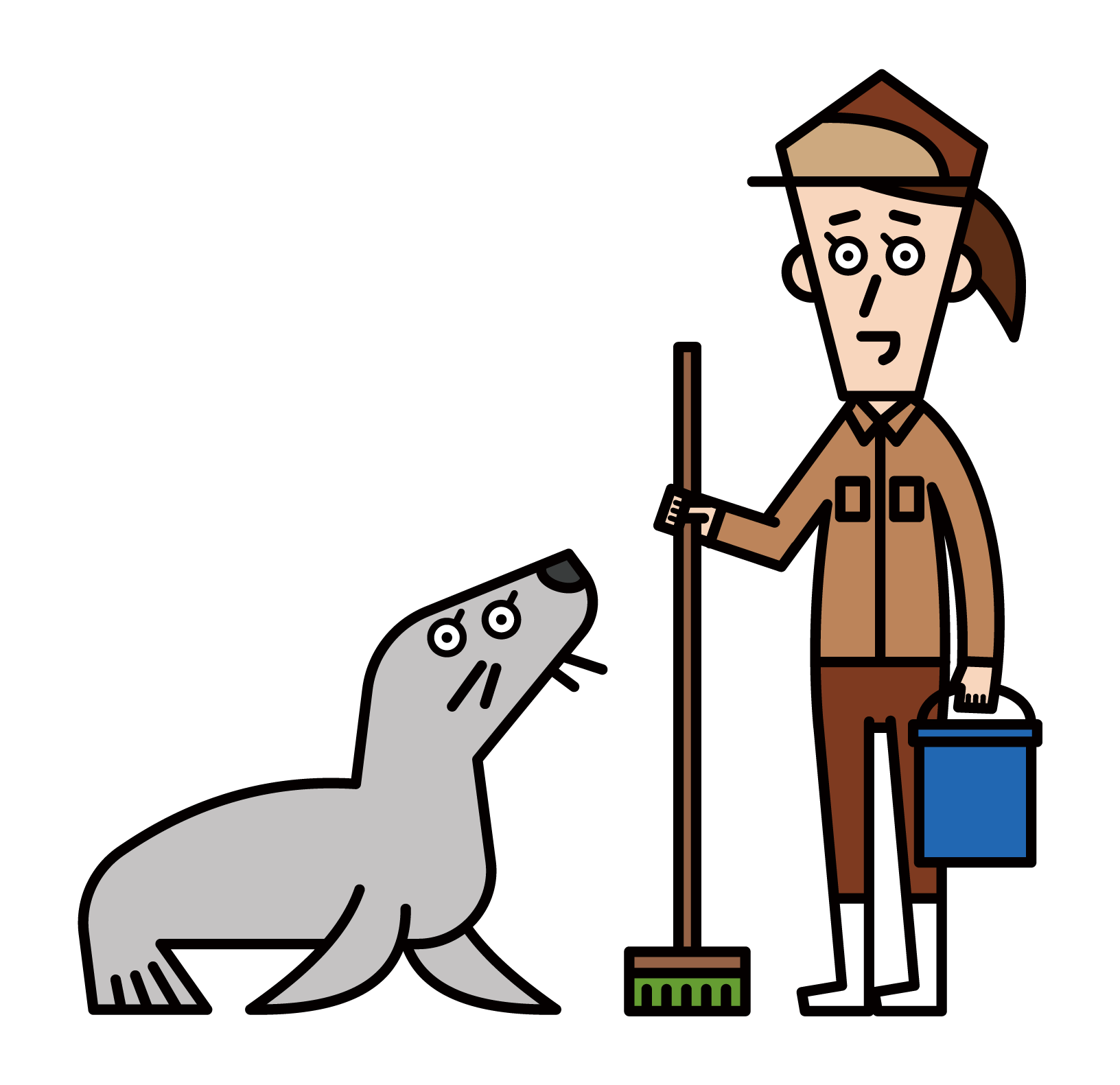 Illustration of an animal keeper (male)