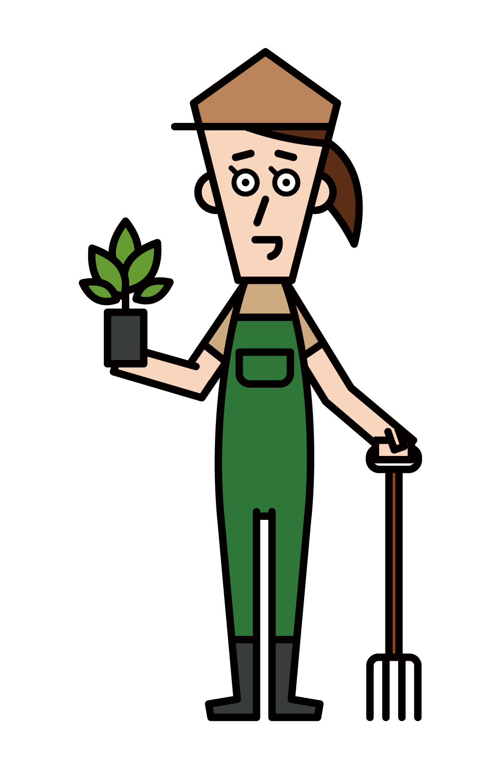 Illustration of gardener and garden designer (male)