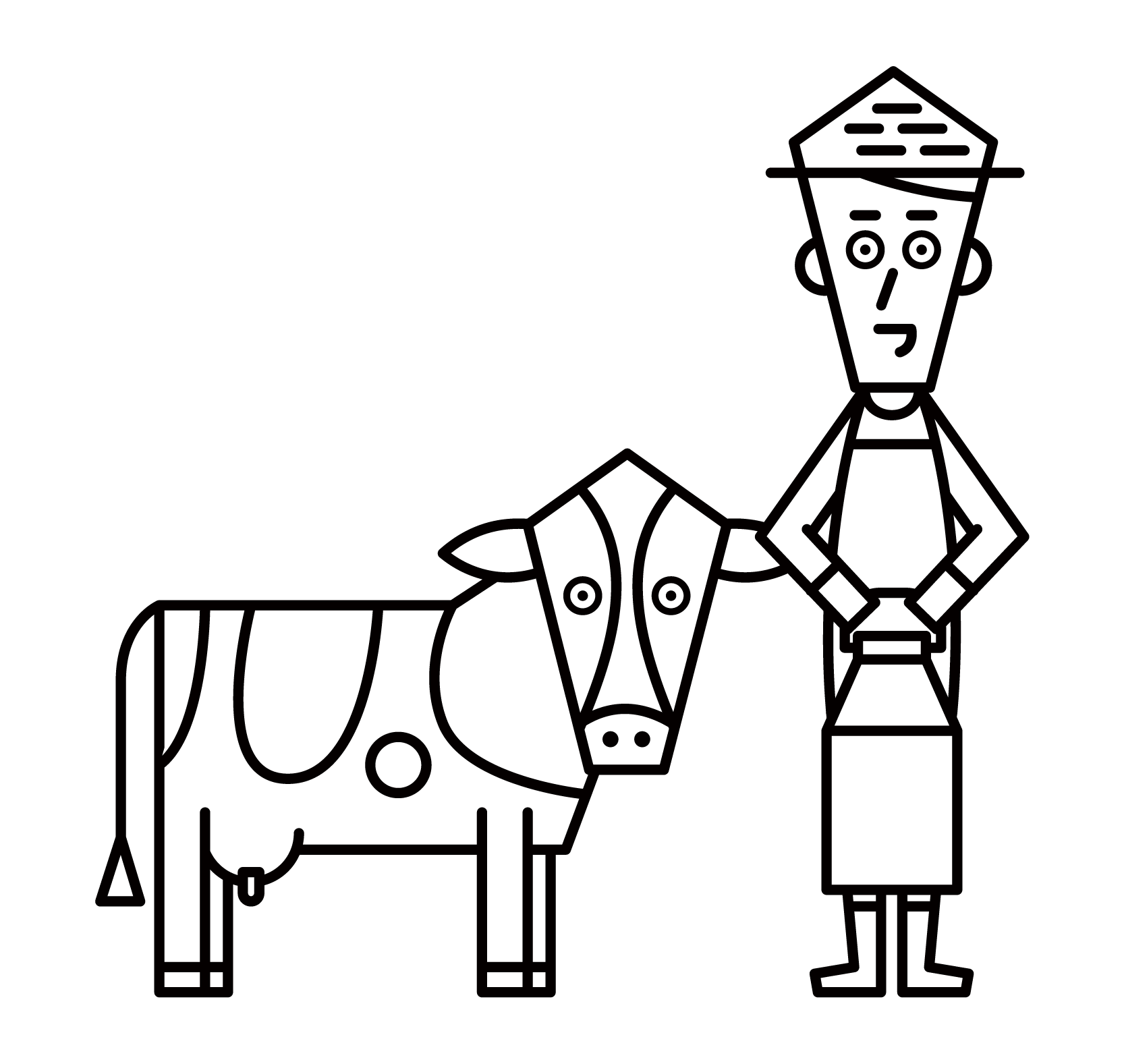 Illustration of a dairy farmer (male)