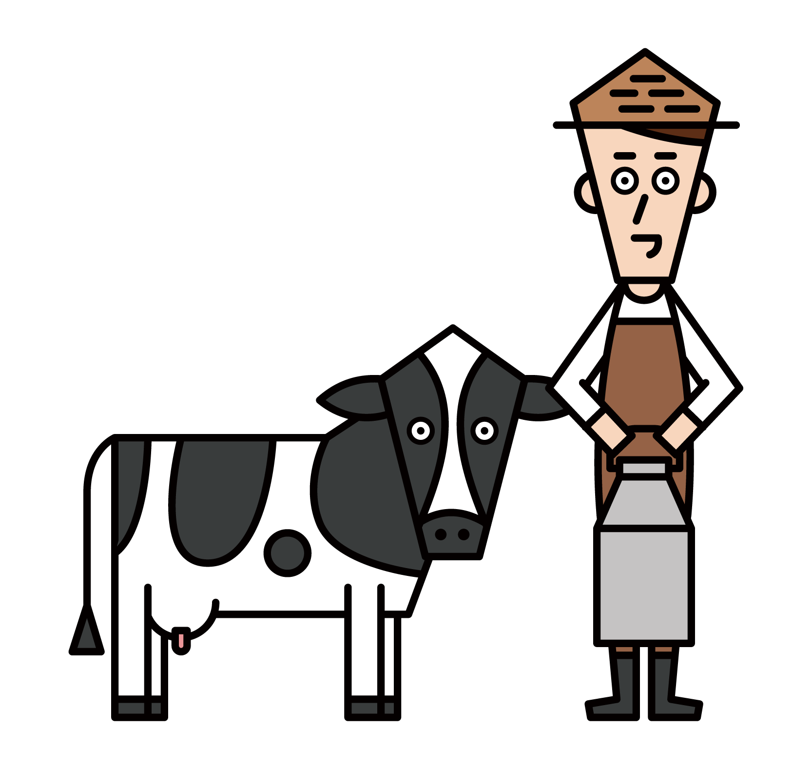 Illustration of a dairy farmer (female)