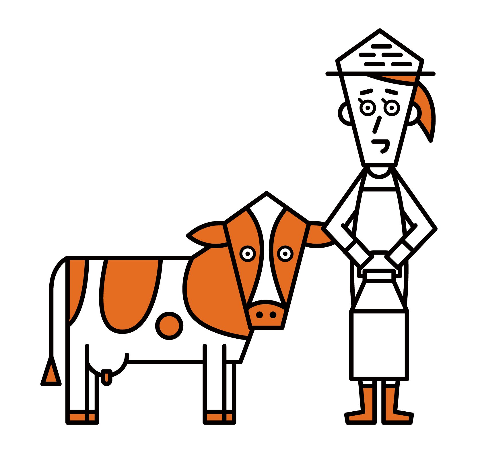 Illustration of a dairy farmer (female)
