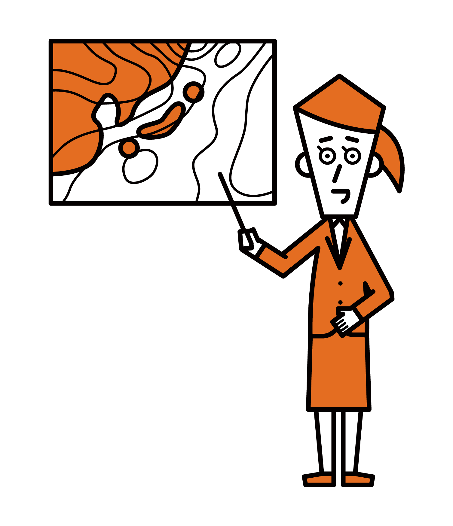 Illustration of a weather forecaster (female)