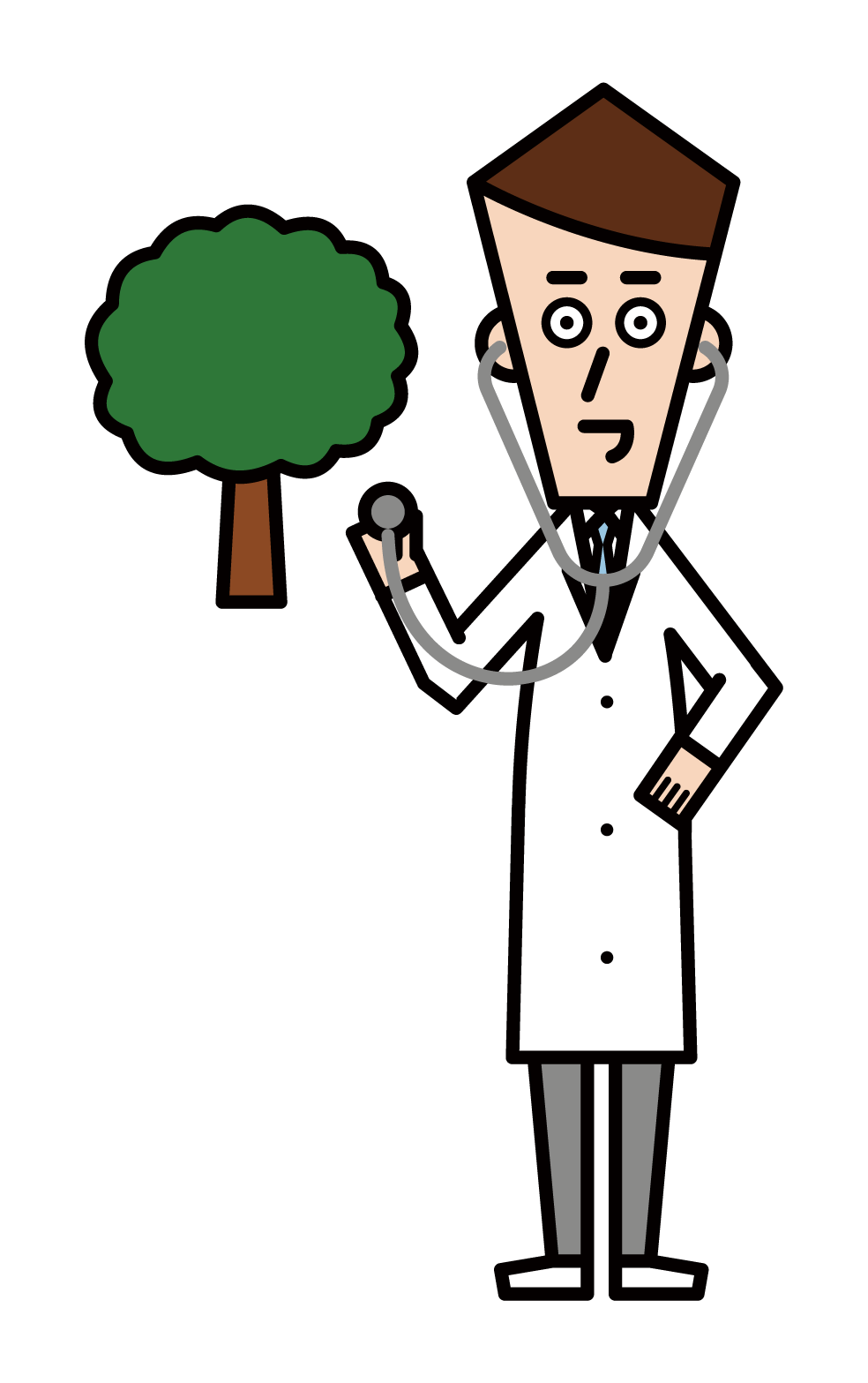 Illustration of a tree doctor (female)