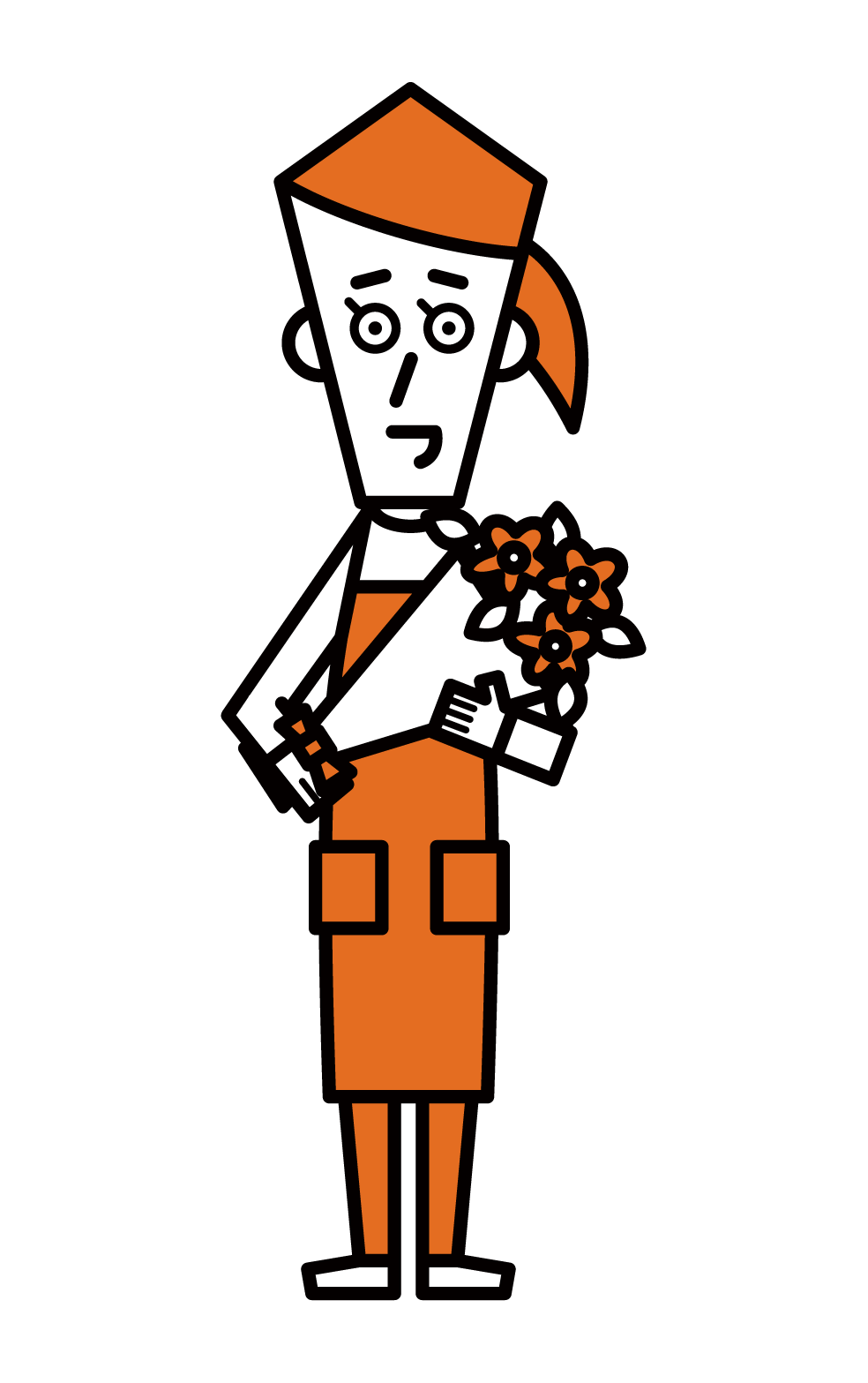Illustration of a florist clerk (female)