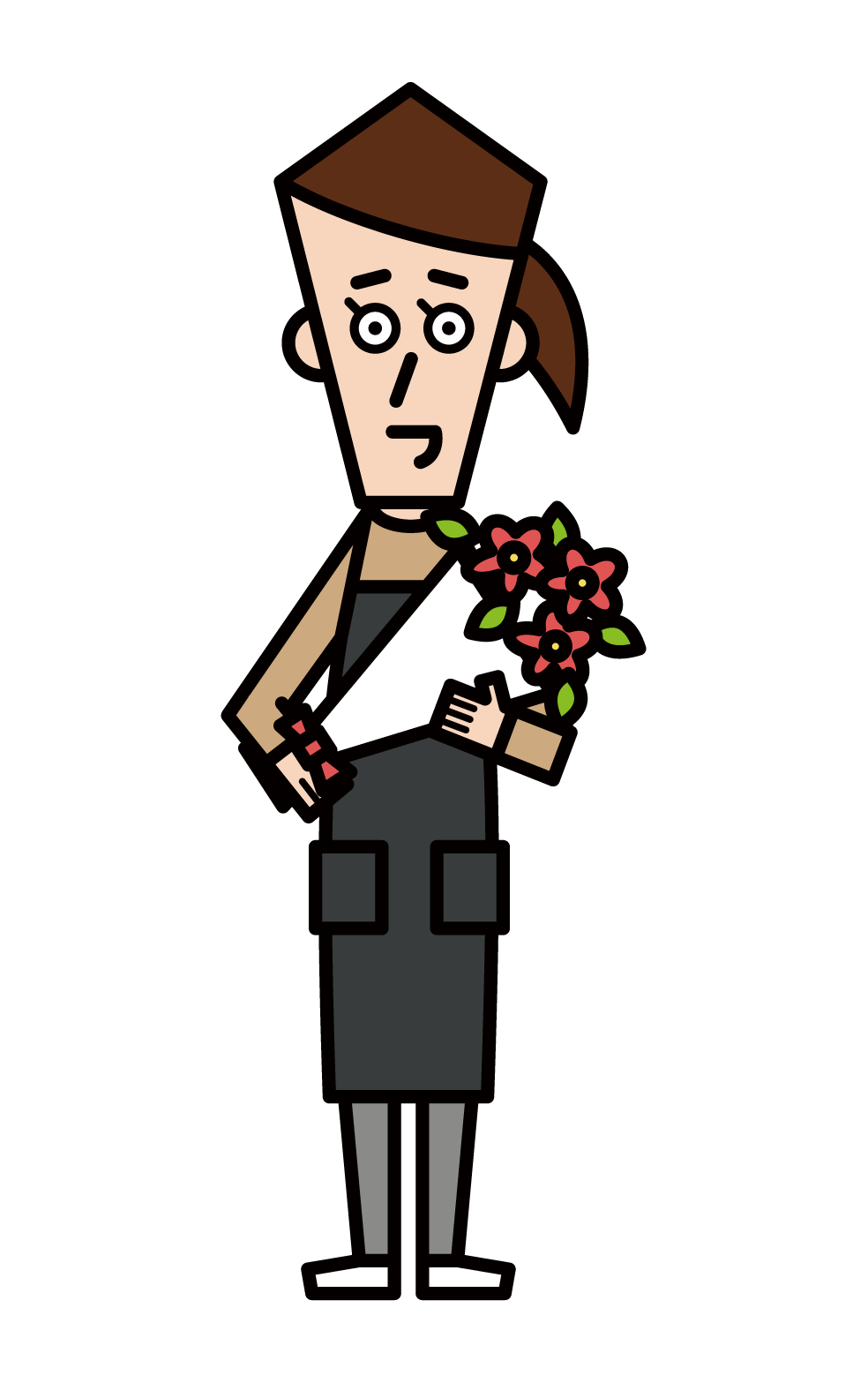 Illustration of a florist clerk (male)