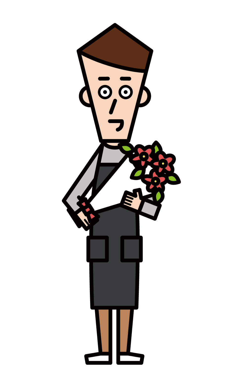 Illustration of a florist clerk (female)