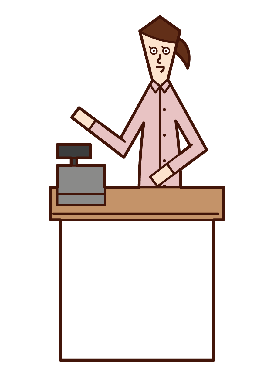 Illustration of a shop clerk (woman)