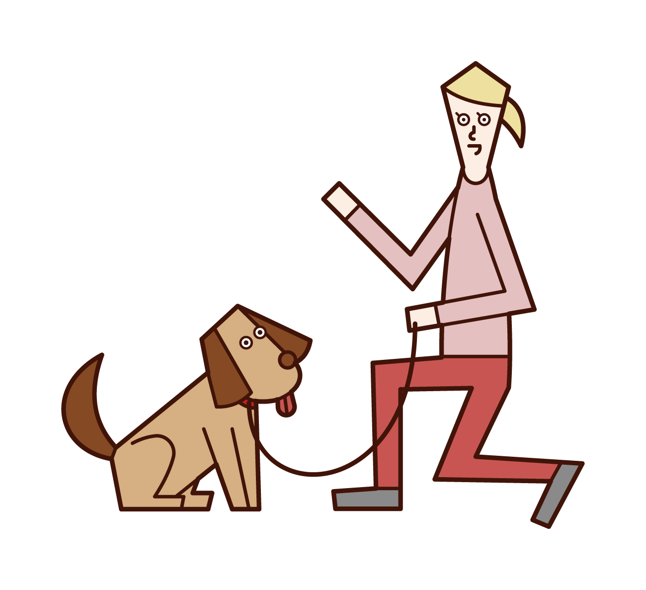 Illustration of a pet sitter (woman)
