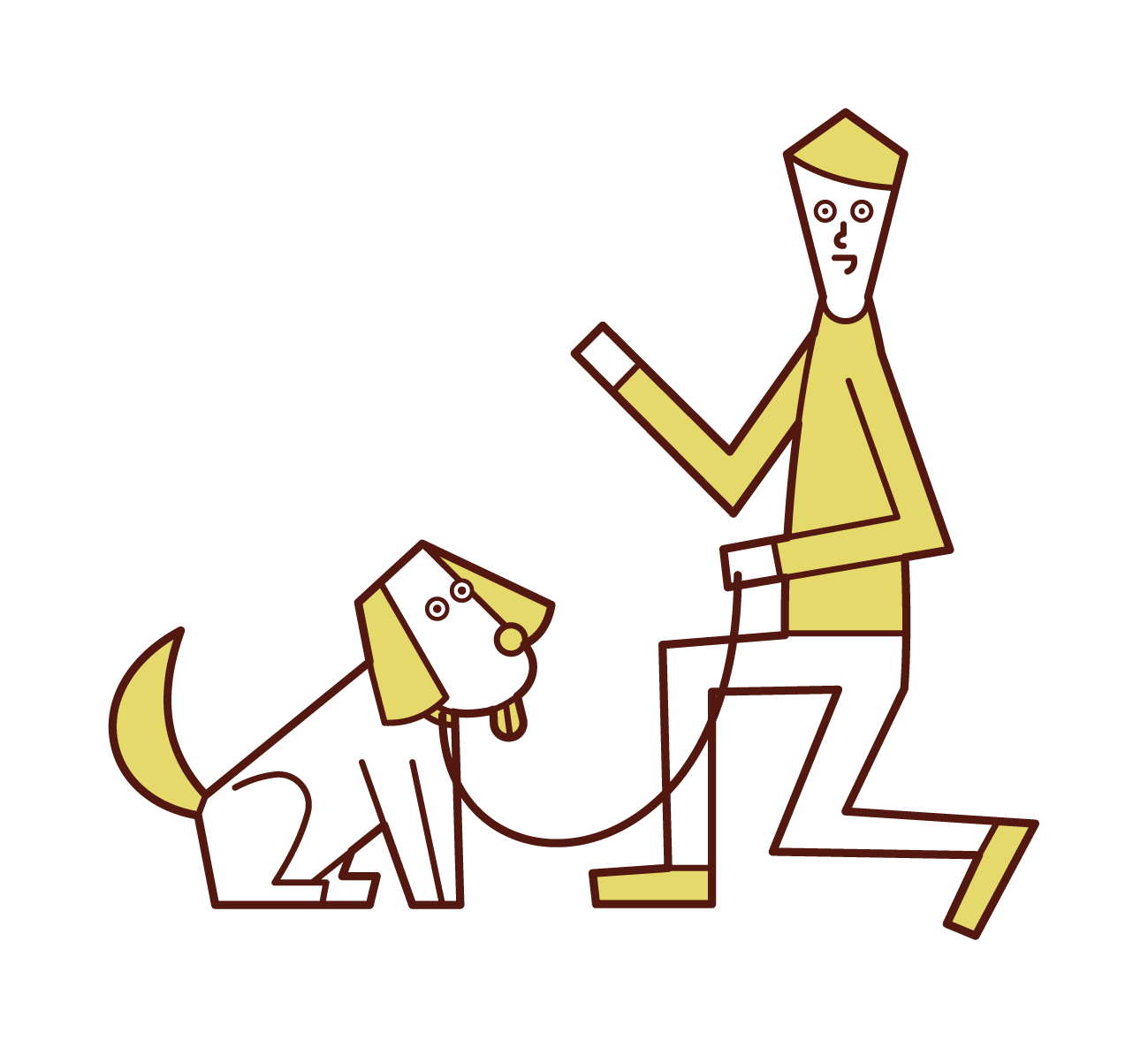 Illustration of a pet sitter (man)