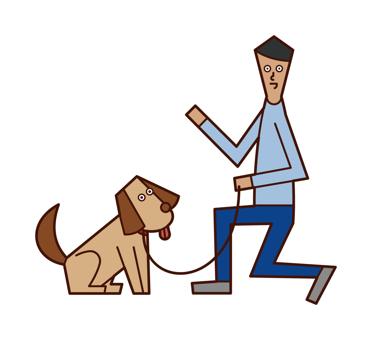 Illustration of a pet sitter (man)