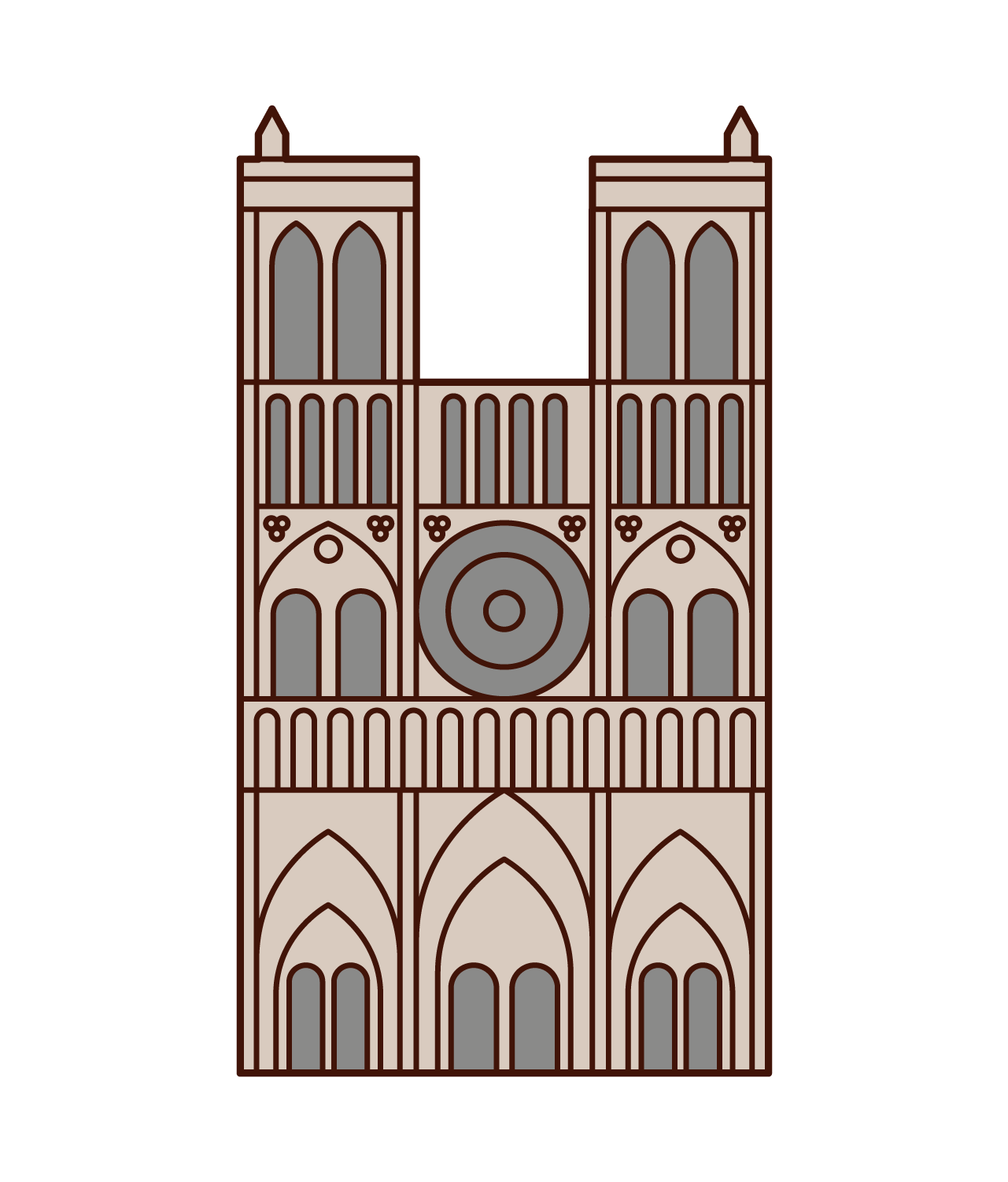 ノートルダム大聖堂のイラスト