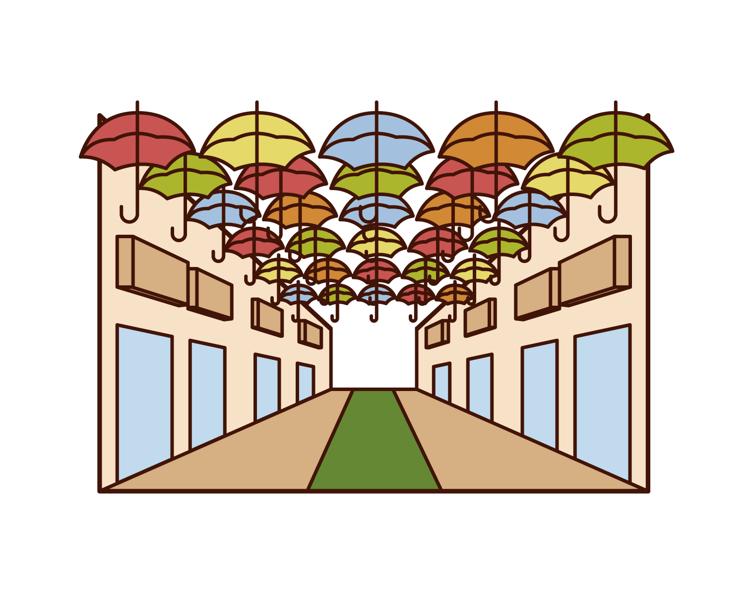 아데다 우산 축제의 삽화