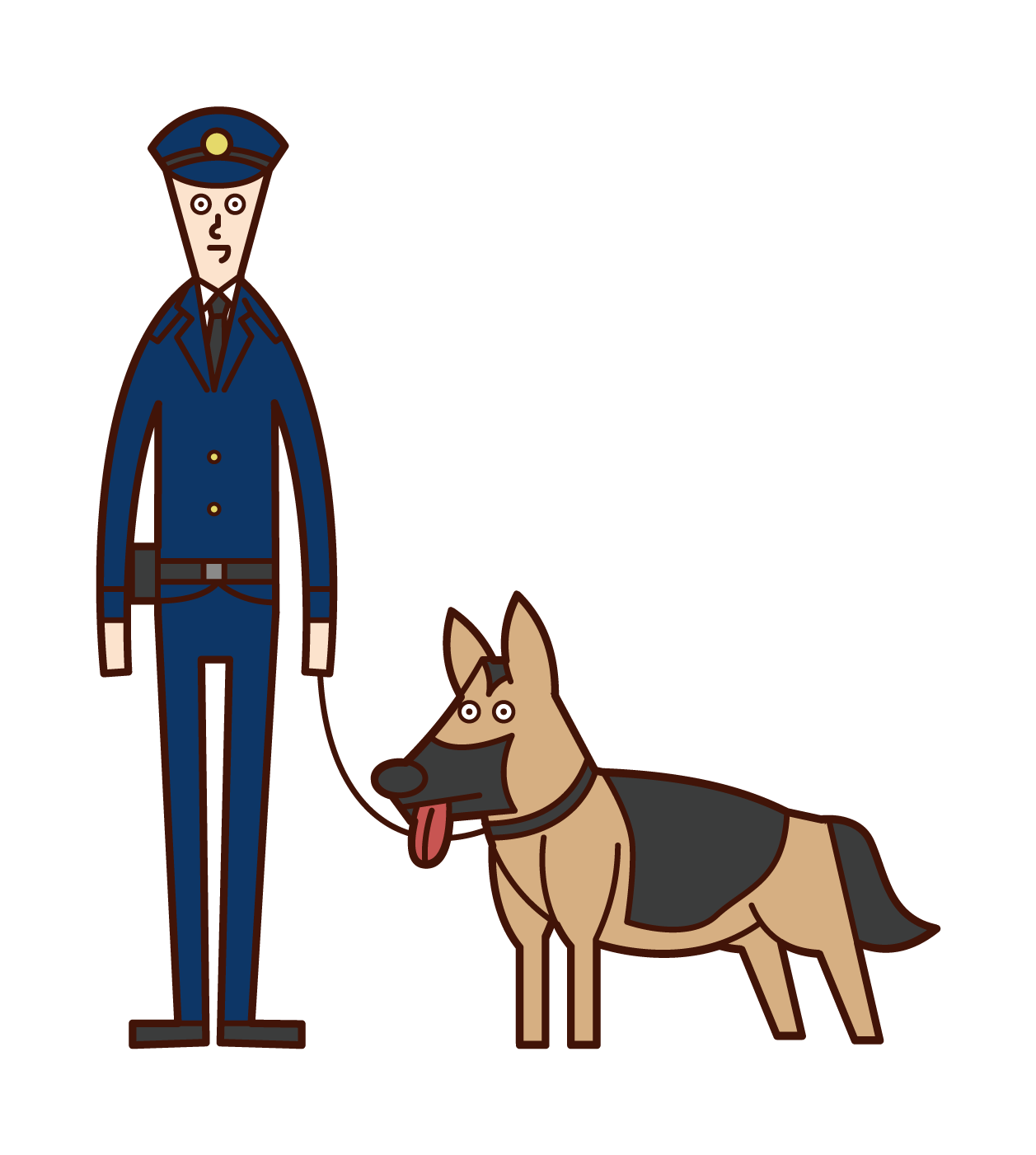 麻薬取締官と警察犬 男性 のイラスト フリーイラスト素材 Kukukeke ククケケ