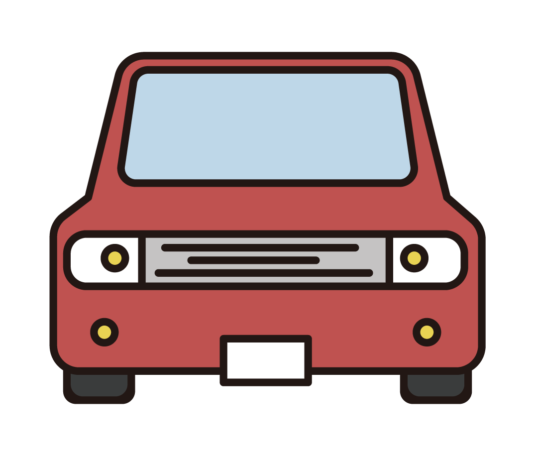 Illustration of a car seen from the front