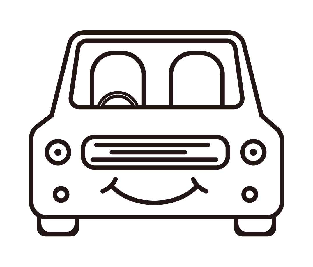 Illustration of a car seen from the front