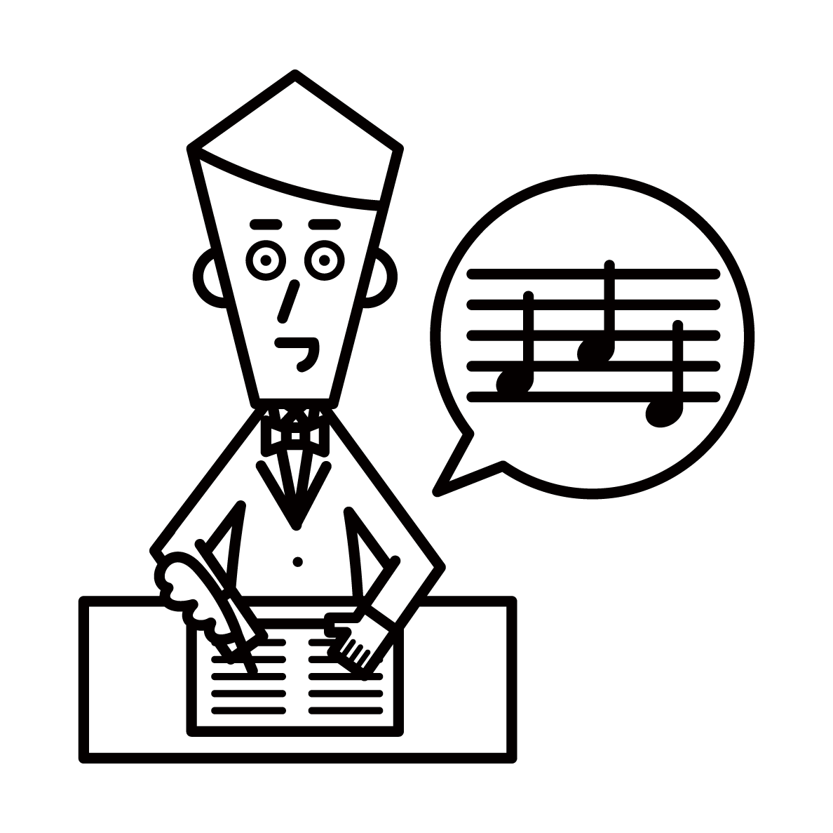 作曲家和音樂家(男性)的插圖