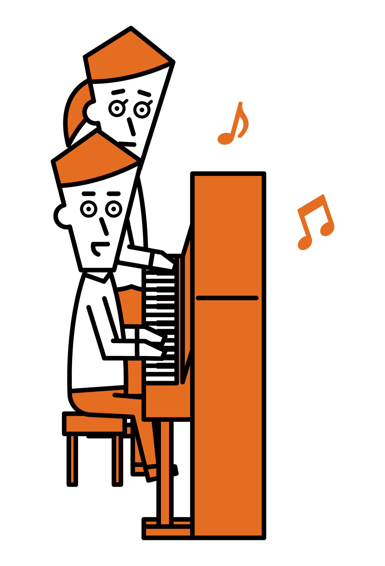 鋼琴教師(女性)插圖
