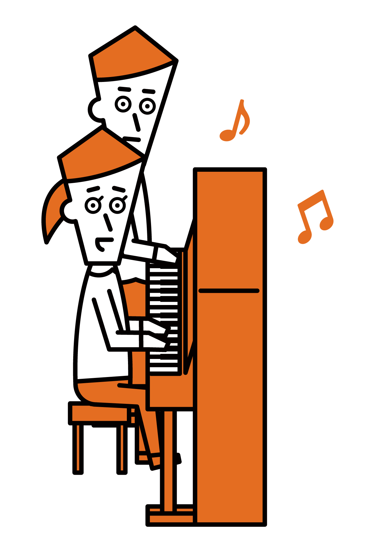 Illustration of a piano instructor (male)