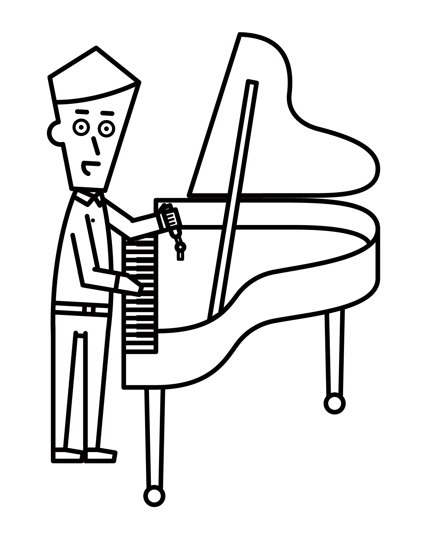 피아노 튜너(남성)의 일러스트