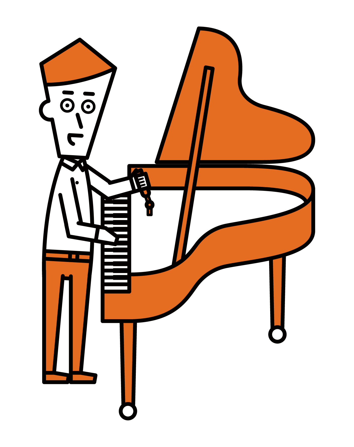 鋼琴調音師(男性)的插圖