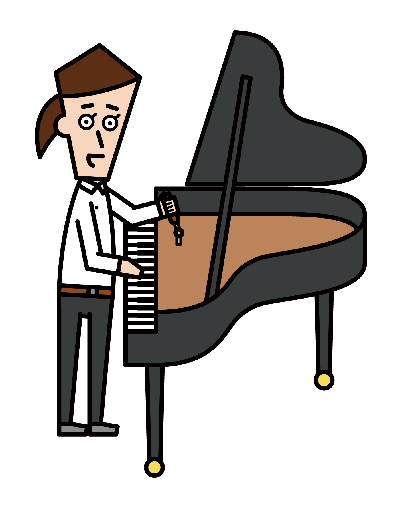 鋼琴調音師(女性)的插圖