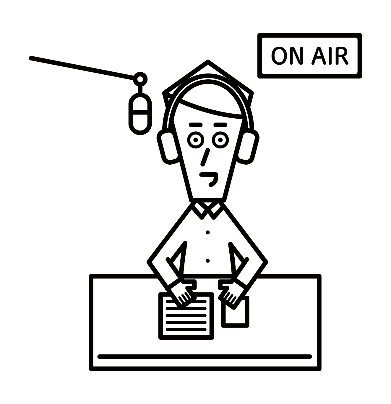 ラジオパーソナリティ（男性）のイラスト