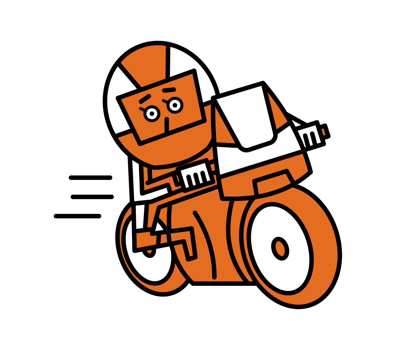 Illustration of a motorcycle racer (female)