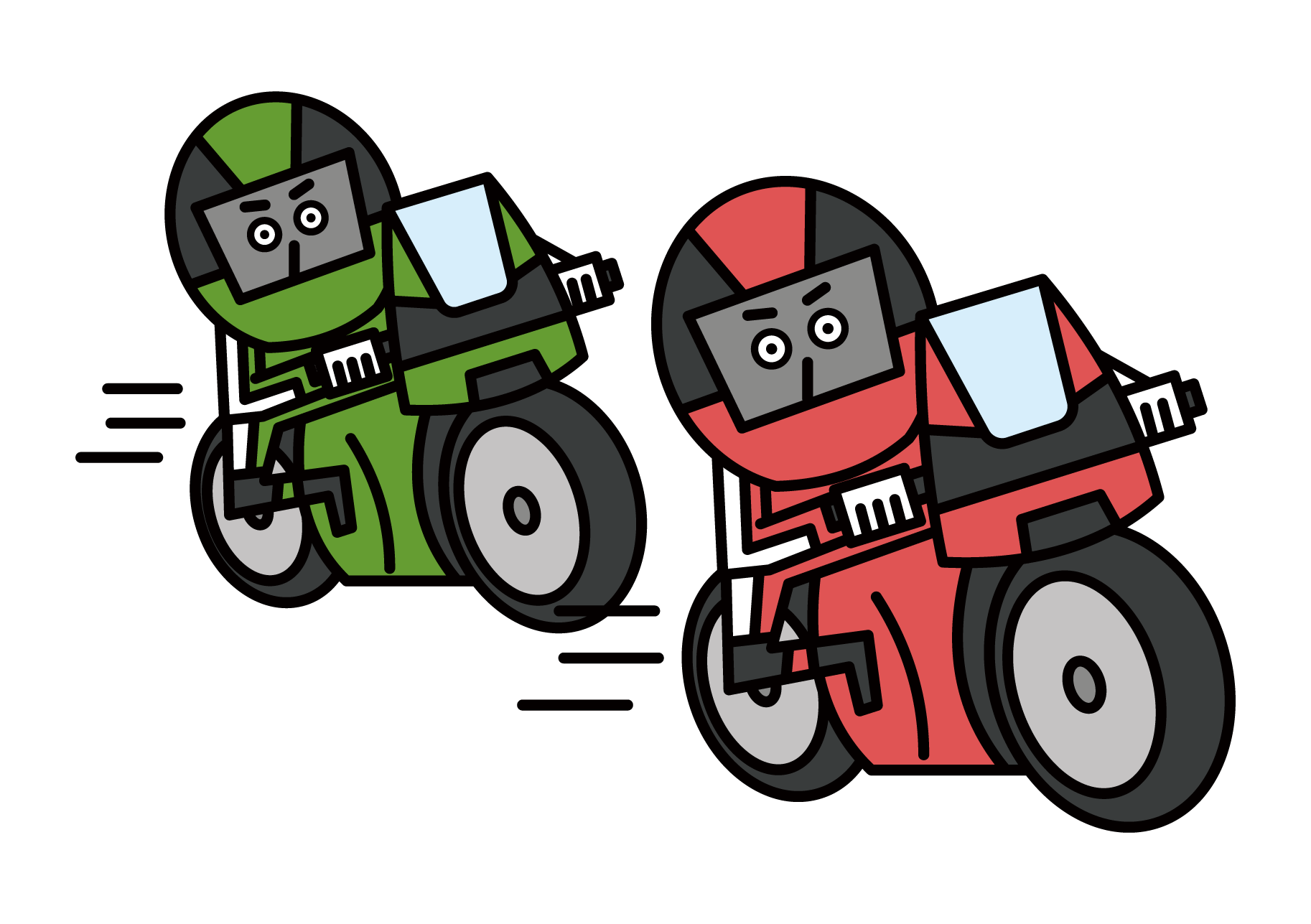 Illustration of a motorcycle racer racing