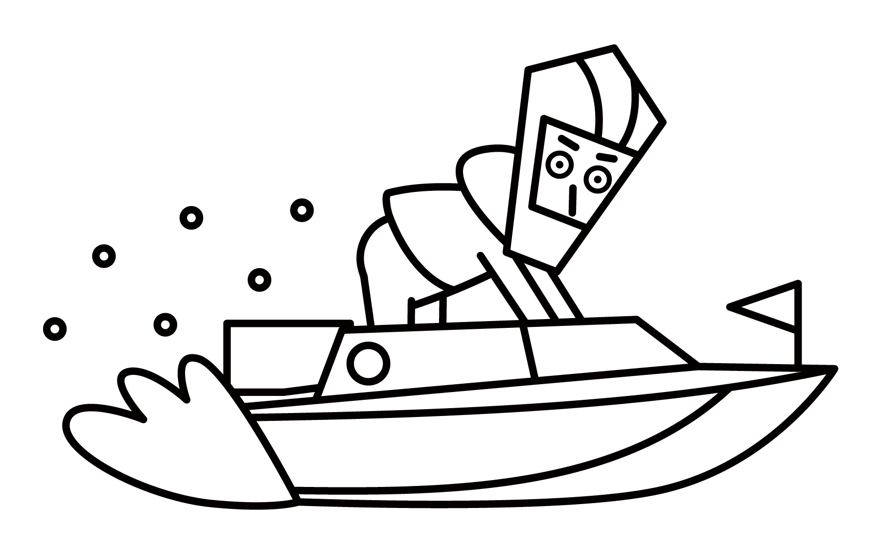 Illustration of a male boat racer