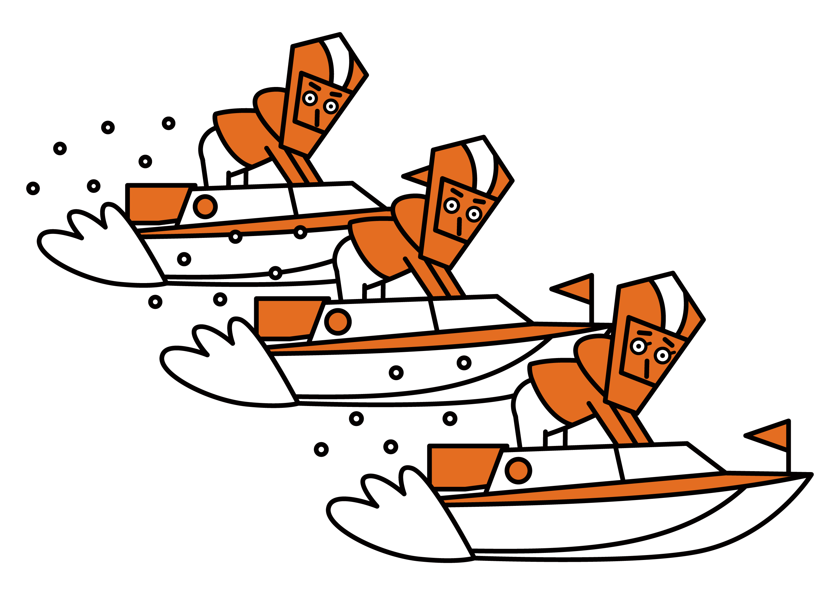 參加比賽的賽艇運動員的插圖