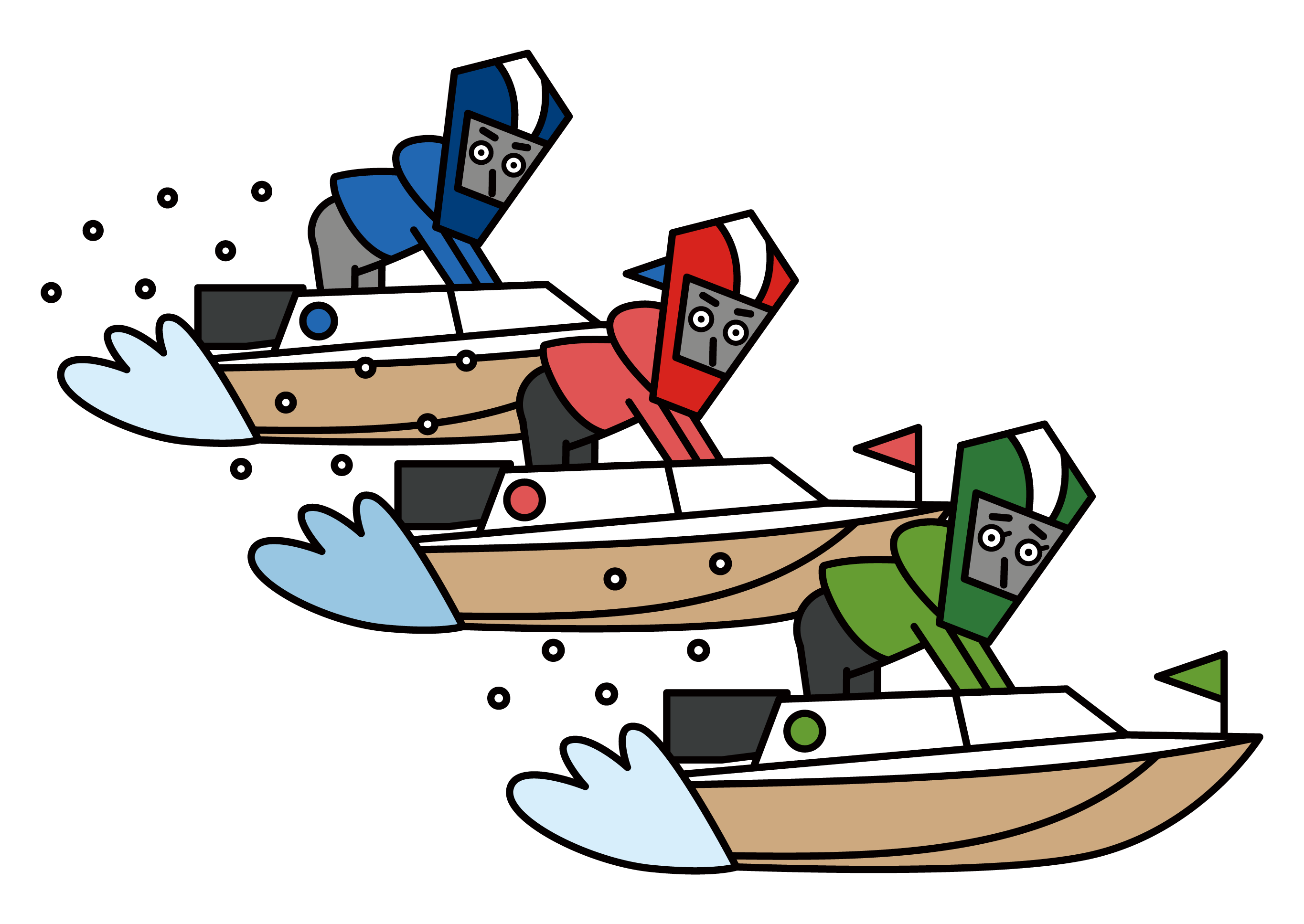 Illustration of a raceboat player racing