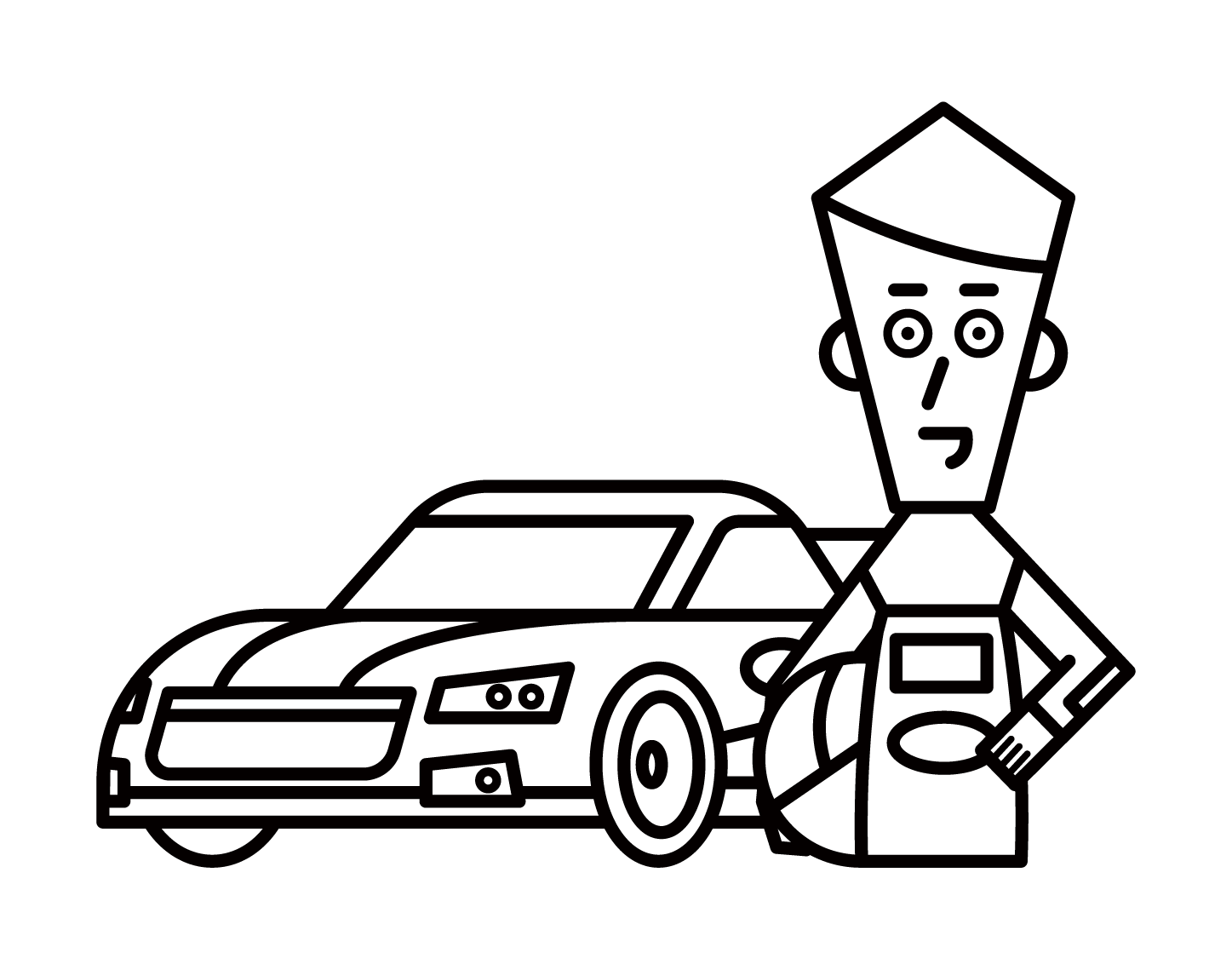 Illustration of a car racer (male)