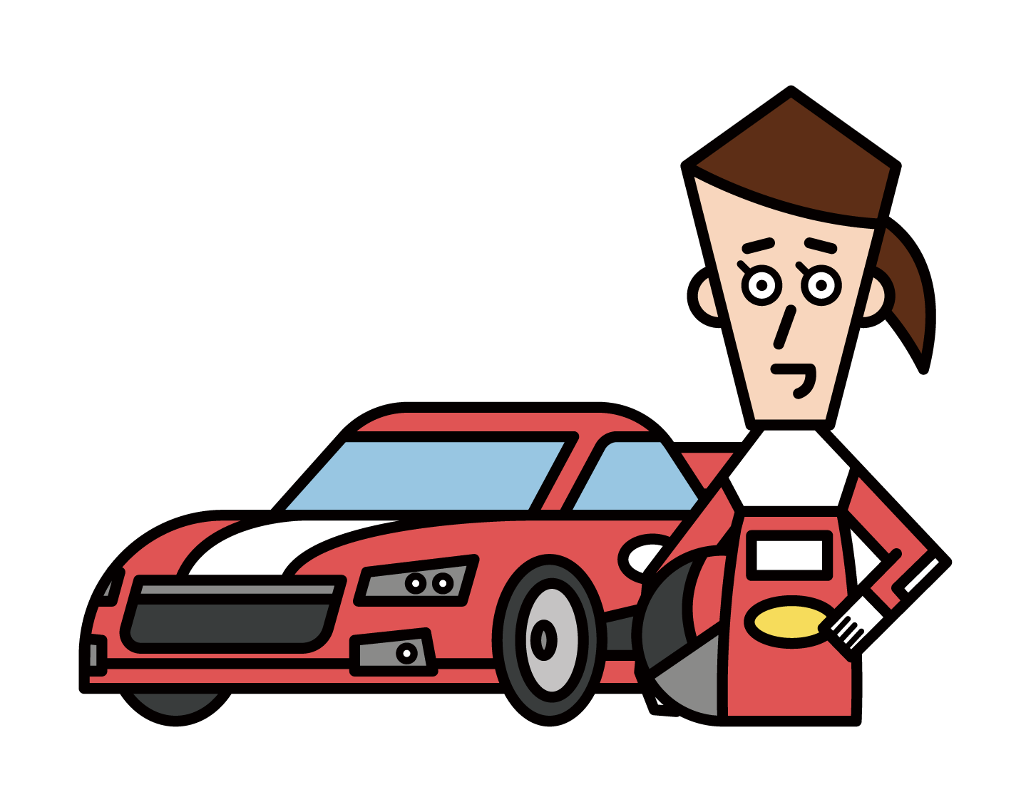 Illustration of a car racer (female)