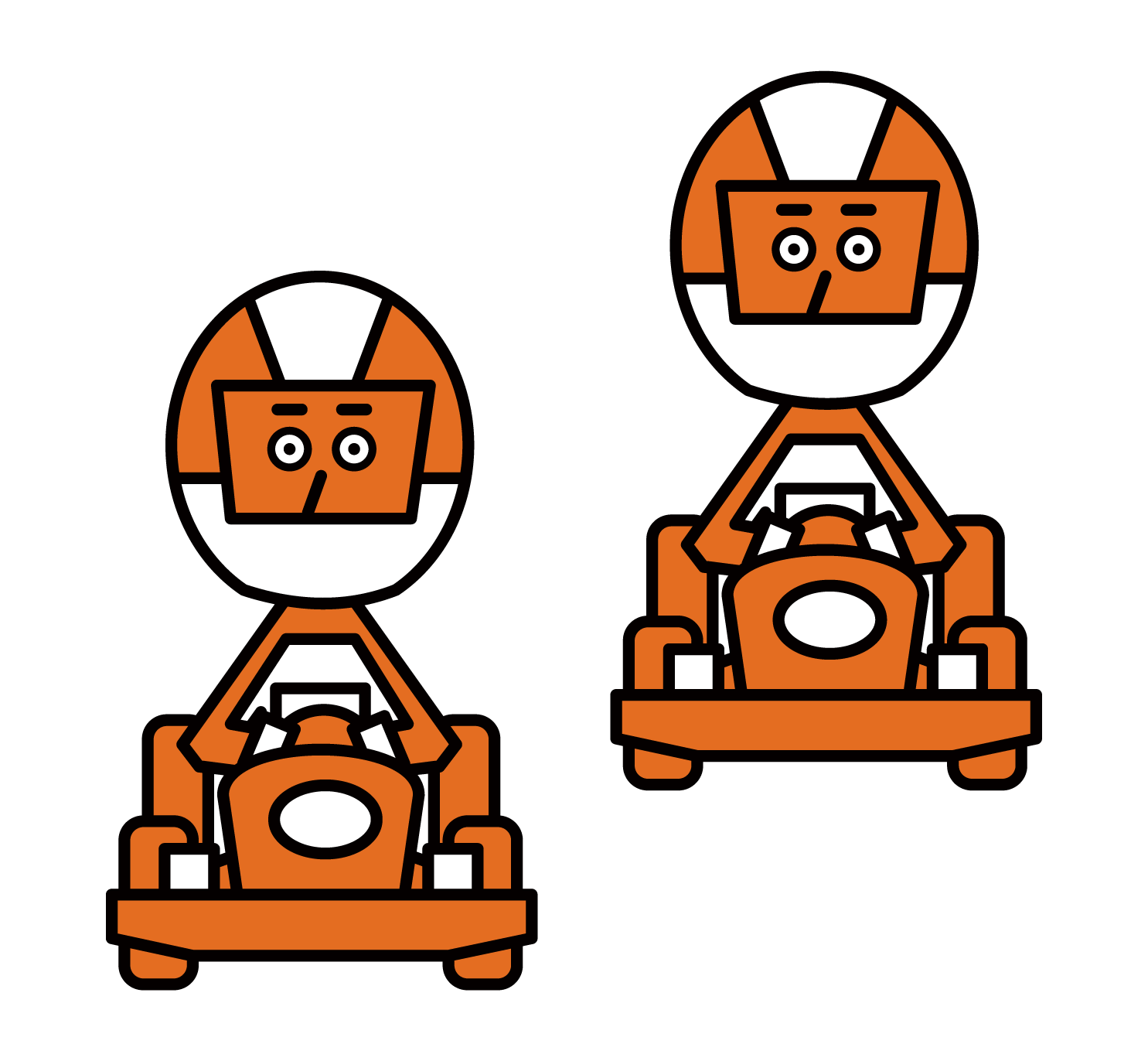 Illustration of a racing cart player racing