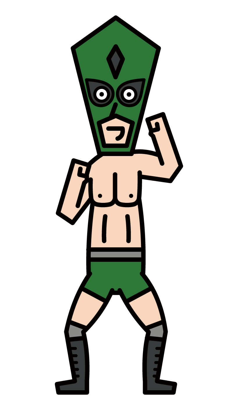 Illustration of a masked wrestler (male)