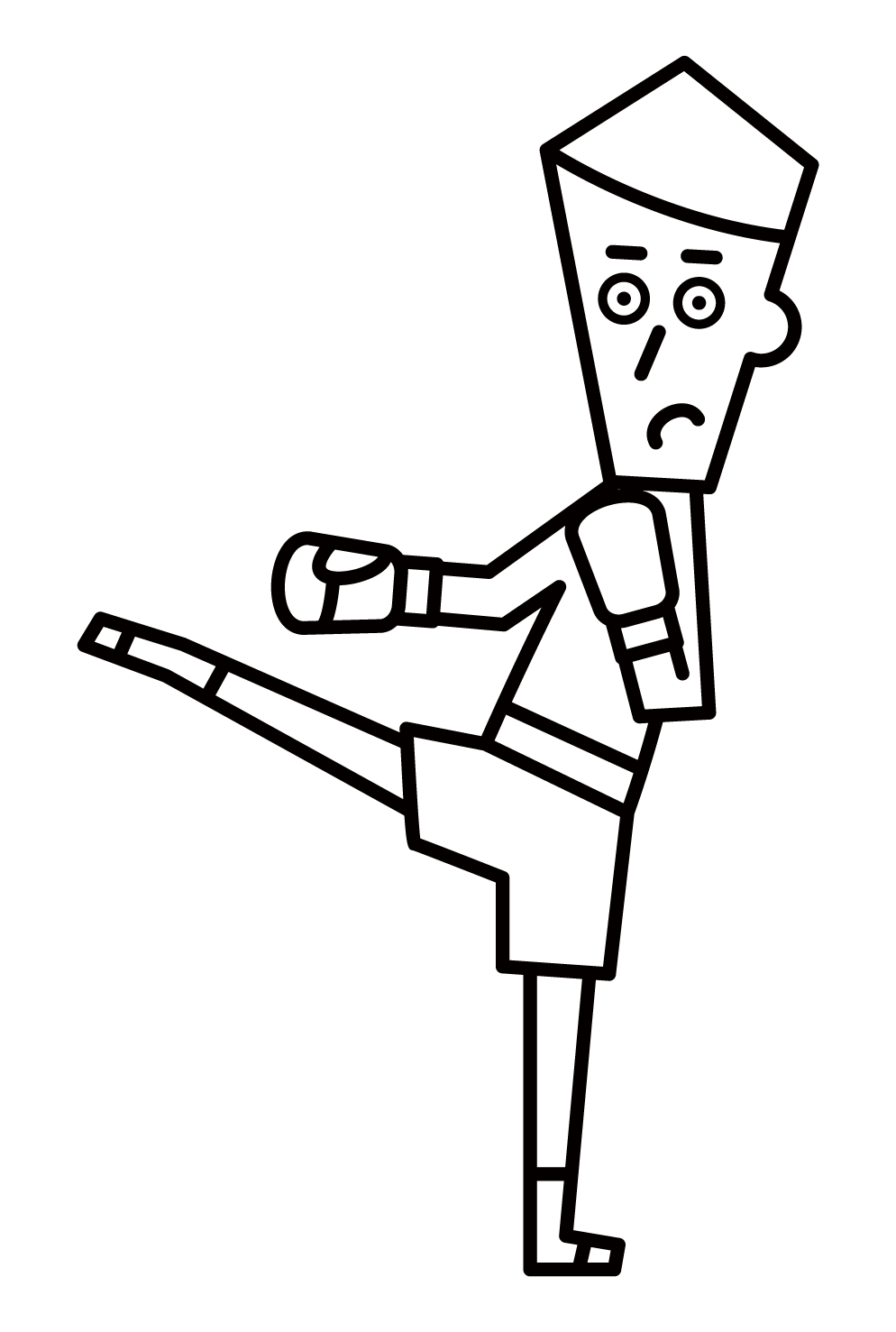 Illustration of a kickboxer (male)