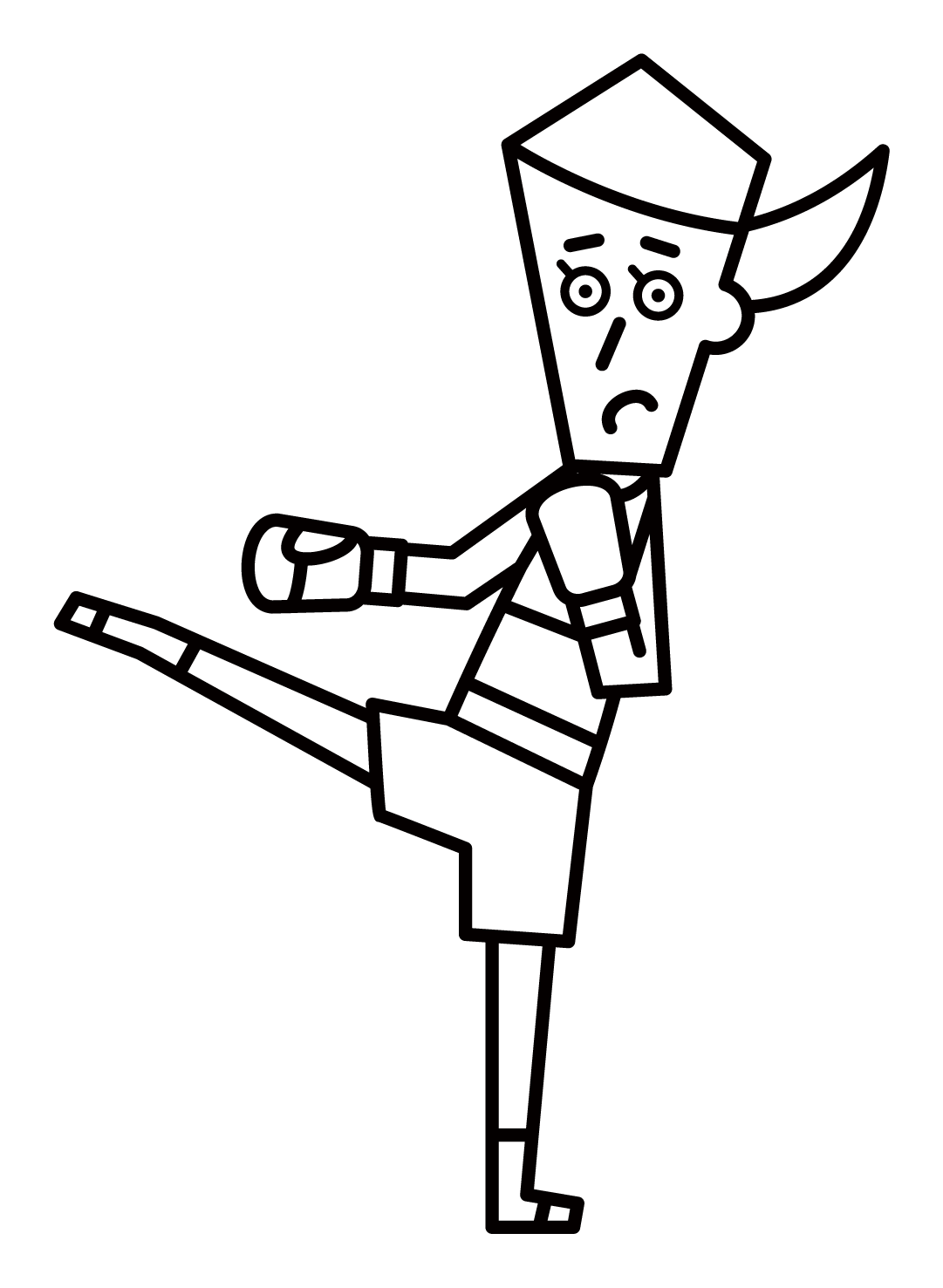 Illustration of a kickboxer (female)