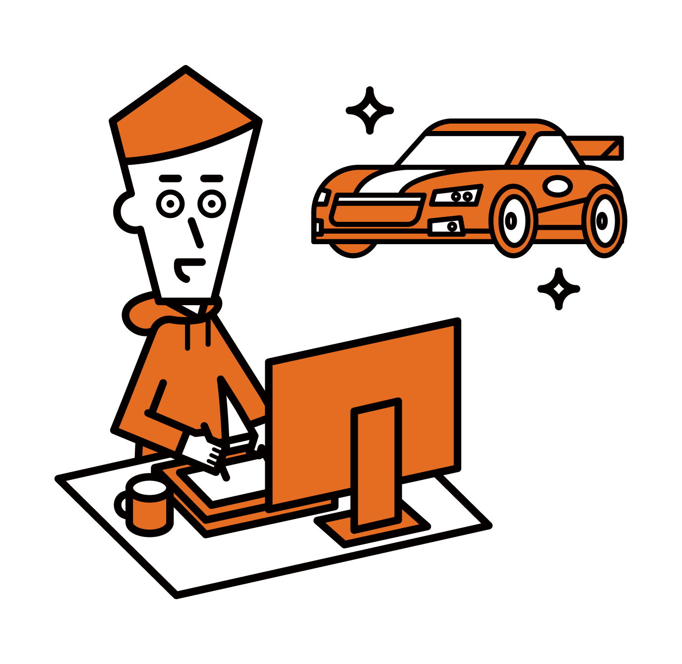 Illustration by car designer (male)